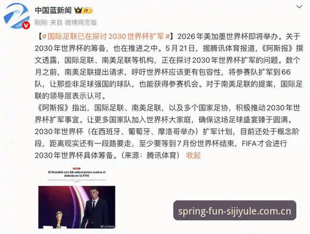 四季娱乐正版下载 揭秘2030世界杯扩军计划:66队参赛背后的真相与中国足球的绝佳机会